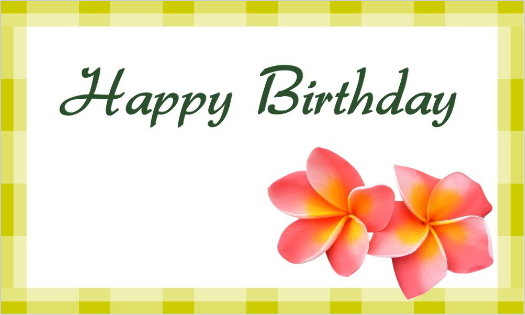 プルメリアのカード・Happy Birthday